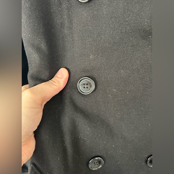 Burberry Black Trench Coat Wool Cashmere Size 10 - Picture 4 of 16